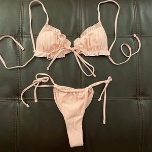 Pastel pink women’s bikini set